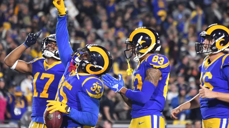 Radost hráčů Los Angeles Rams