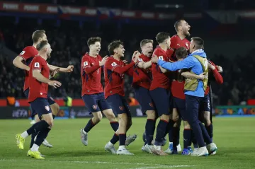 Čeští fotbalisté slaví postup na MS