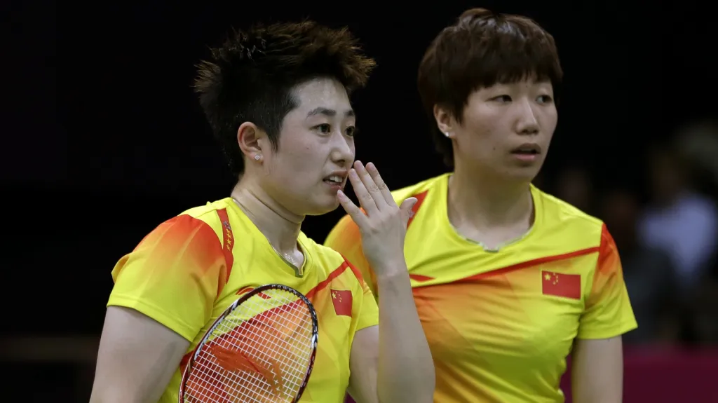 Čínské badmintonistky Jü Jang a Wang Siao-li