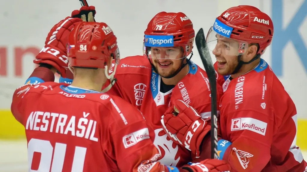 Radost třineckých forvardů Hudáčka, Nestrašila a Daňa