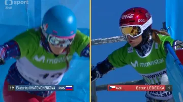 Vystoupení Ester Ledecké v 1. kole paralelního slalomu