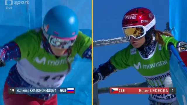 Vystoupení Ester Ledecké v 1. kole paralelního slalomu