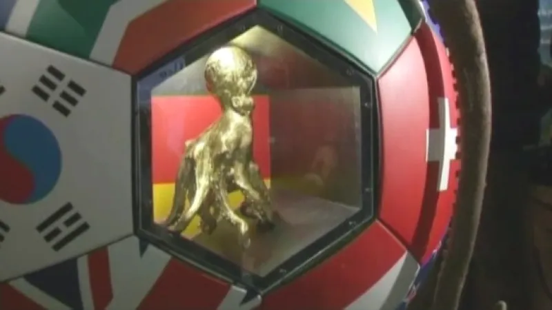 Urna s popelem chobotnice Paula