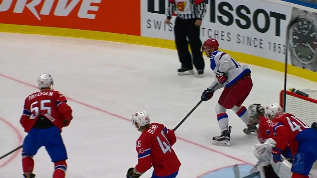 Gól v utkání Rusko - Norsko: Čudinov - 5:2 (29. min.)