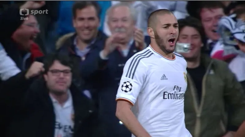 Gól v utkání Real - Bayern: Benzema - 1:0 (19. min.)