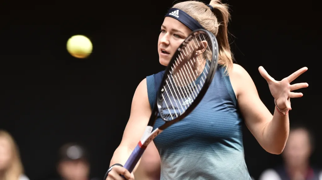 Karolína Muchová v utkání Fed Cupu