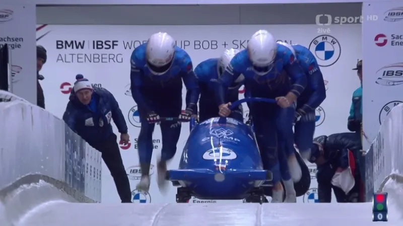 Jízdy českých čtyřbobů v 2. kole závodu v Altenbergu