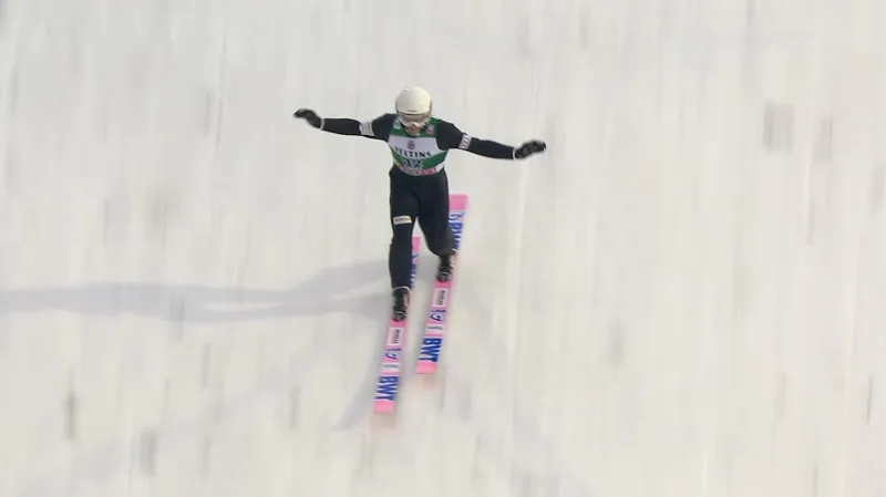 První skok Romana Koudelky v Lahti