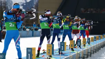 Sestřih smíšené štafety biatlonistů