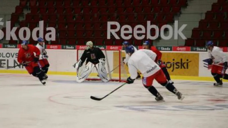 Trénink hokejové reprezentace