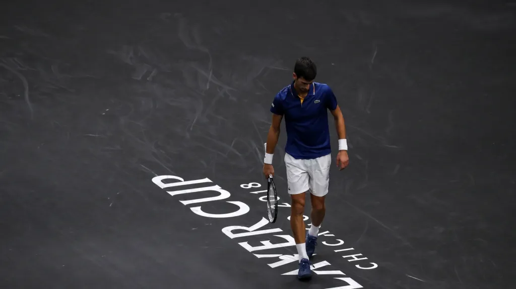 Zklamaný Novak Djokovič na Laver Cupu