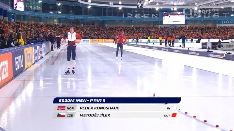 Jízda Metoděje Jílka na 5000 metrů na MS ve víceboji