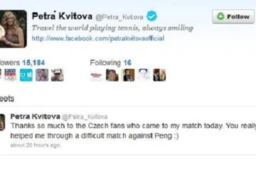 Petra Kvitová na Twitteru