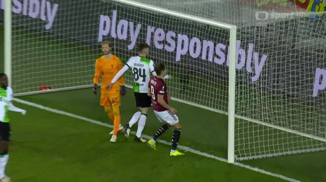 Gól v utkání Sparta – Liverpool: 1:3 – vlastní Bradley (46. min.)