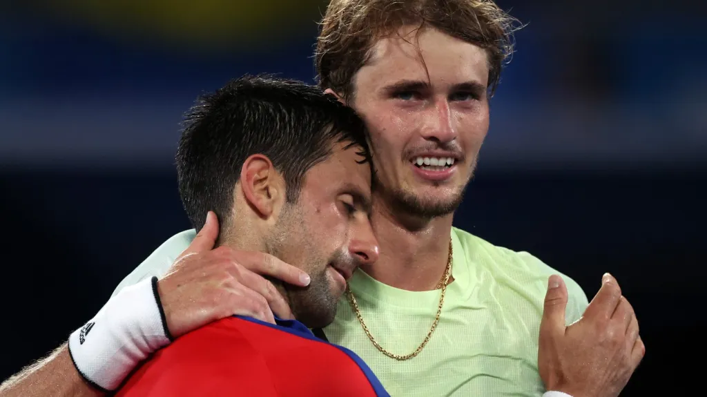Alexander Zverev a Novak Djokovič v Tokiu