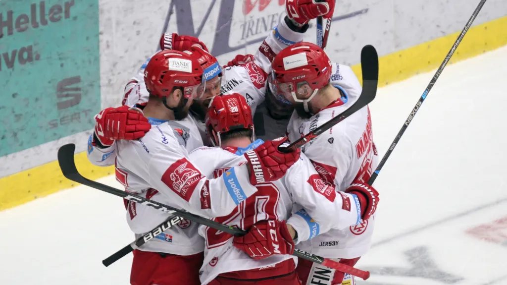 Radost hokejistů Třince