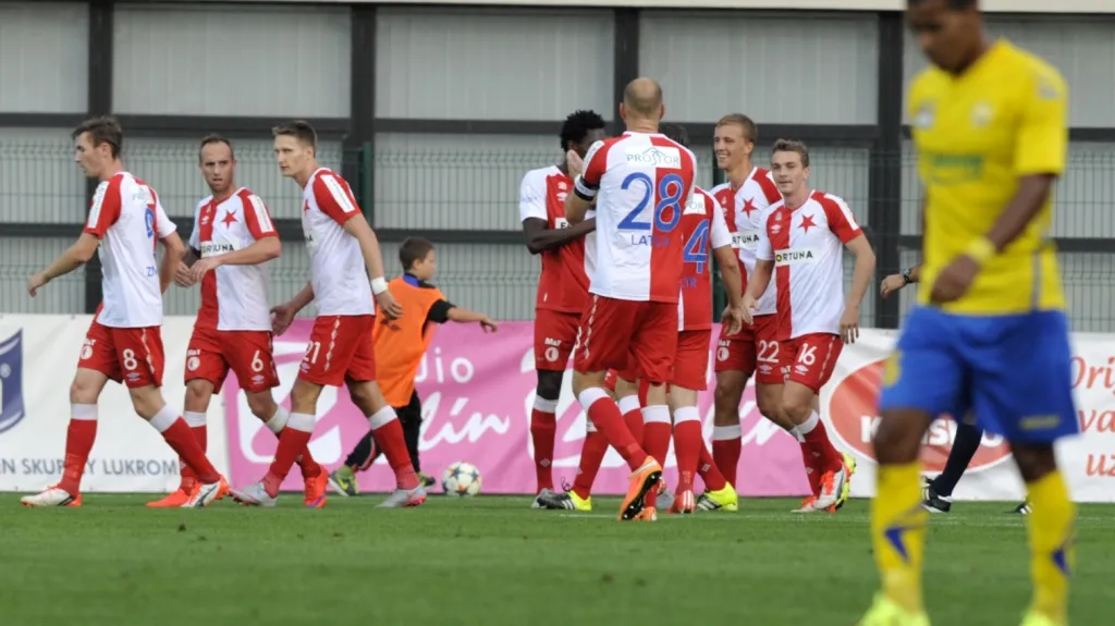 Radost fotbalistů Slavie