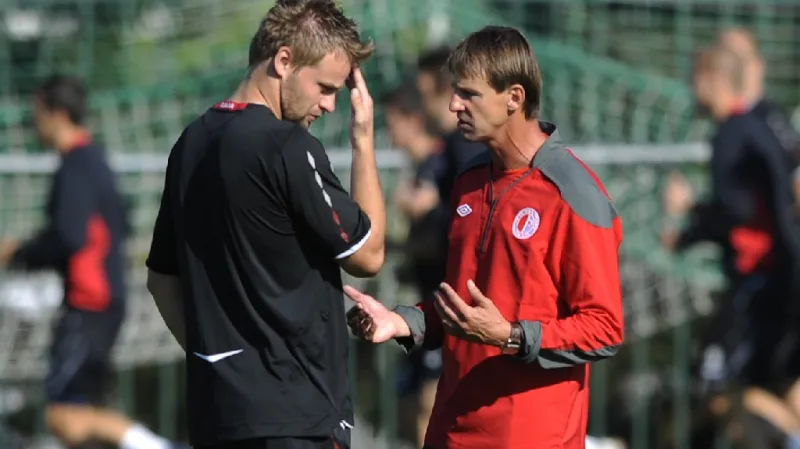 František Straka na prvním tréninku Slavie