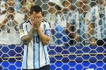 Lionel Messi po neproměněné penaltě proti Rakousku