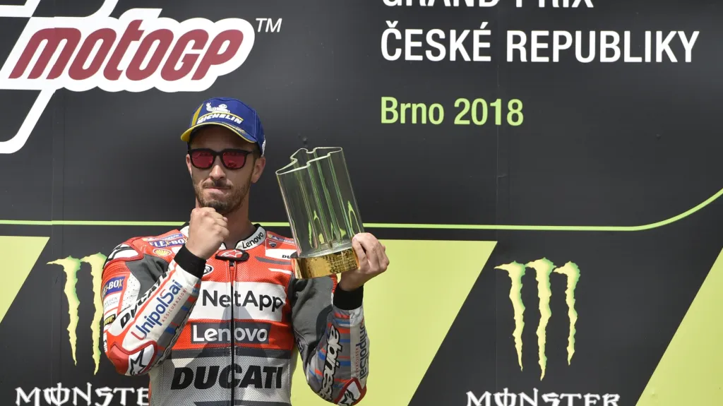 Andrea Dovizioso slaví v Brně vítězství