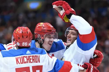 Slavící hokejisté Ruska
