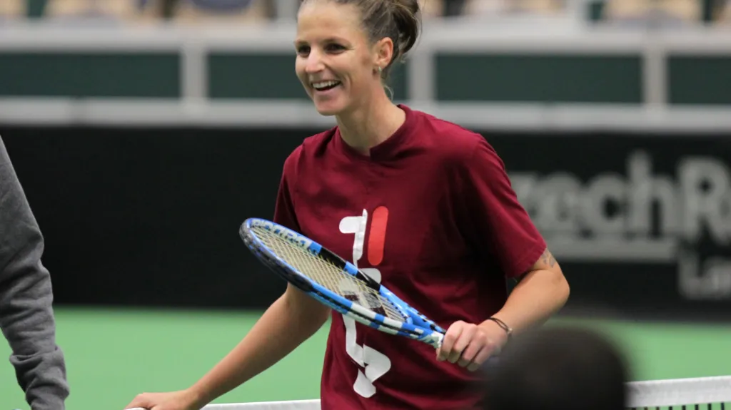 Karolína Plíšková na tréninku před Fed Cupem