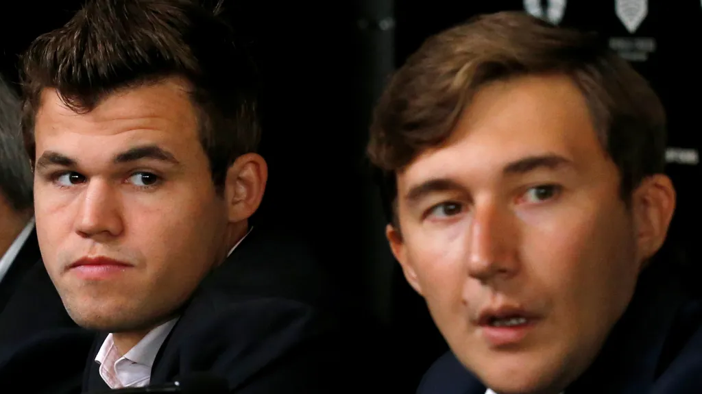 Magnus Carlsen a Sergej Karjakin