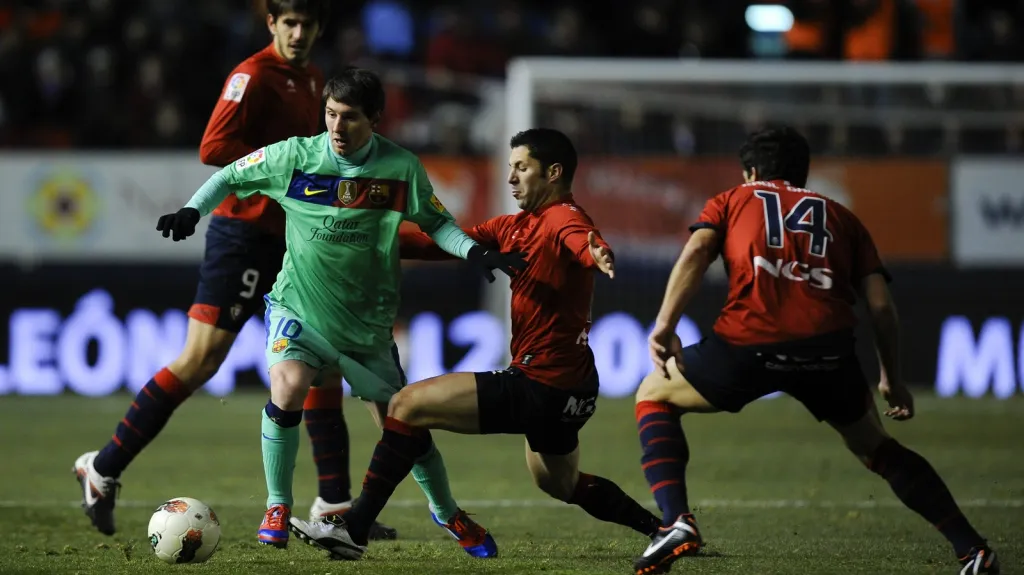 Lionel Messi v utkání s Pamplonou