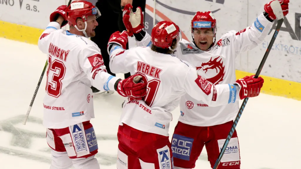 Radost hokejistů Třince