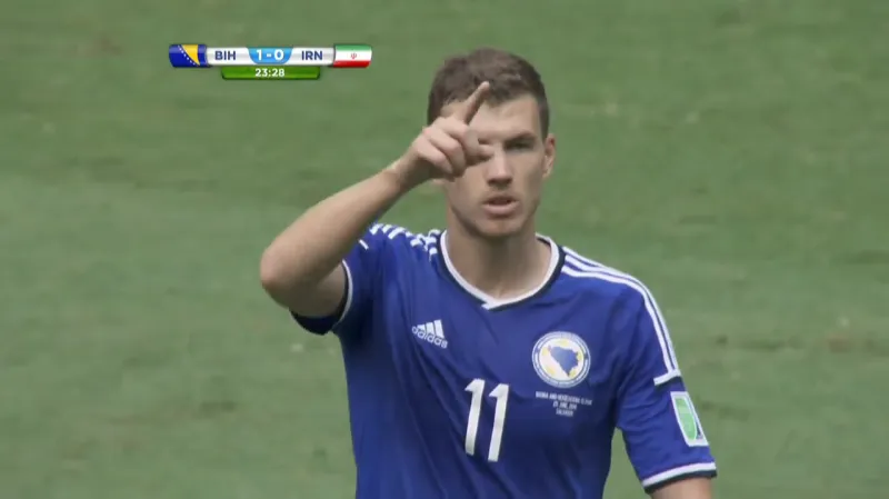 Gól v utkání Bosna a Hercegovina - Írán: Džeko - 1:0 (23. min.)