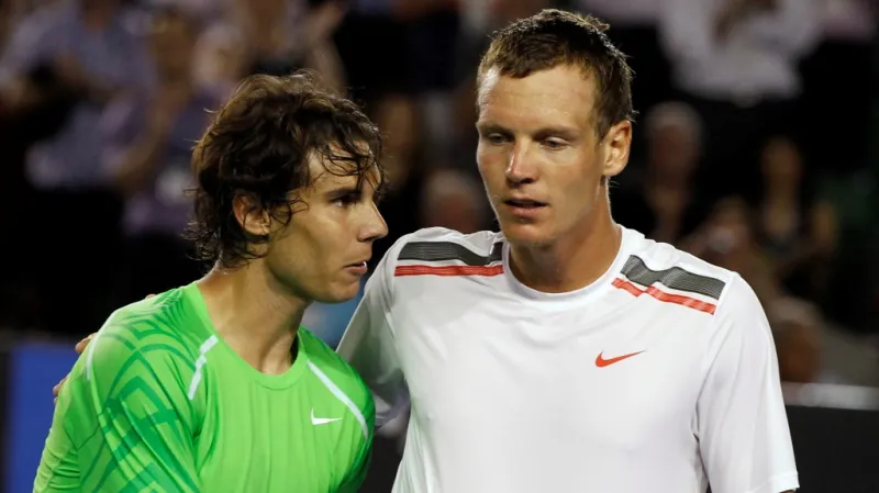 Tomáš Berdych s Rafelem Nadalem po konci zápasu