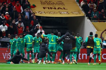 Fotbalisté Senegalu se radují z vítězného gólu ve finále mistrovství Afriky