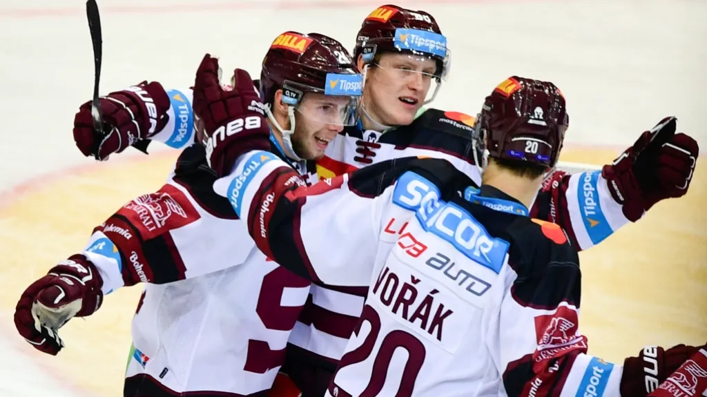 Radost hokejistů Sparty