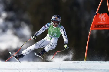 Ester Ledecká na trati super-G v Kvitfjellu
