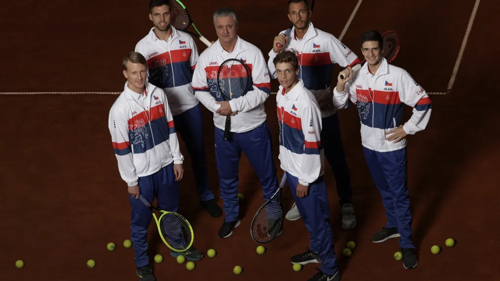 Daviscupový tým ČR před utkáním na Slovensku