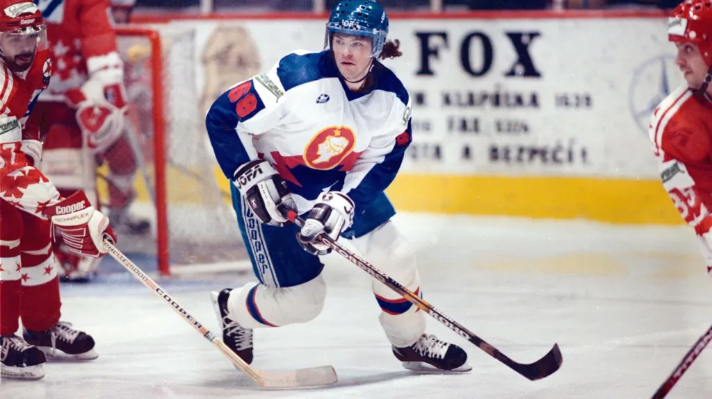 Jaromír Jágr v dresu Poldi Kladno