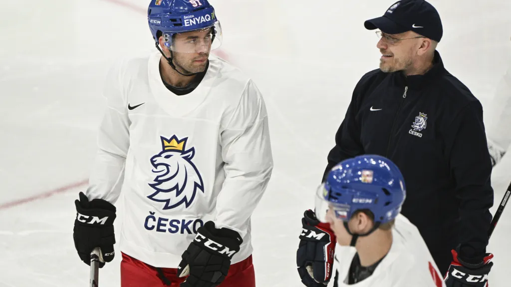 Dominik Simon na tréninku české reprezentace