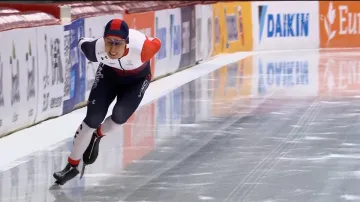 Jízda Metoděje Jílka na trati 1500 metrů v Inzellu