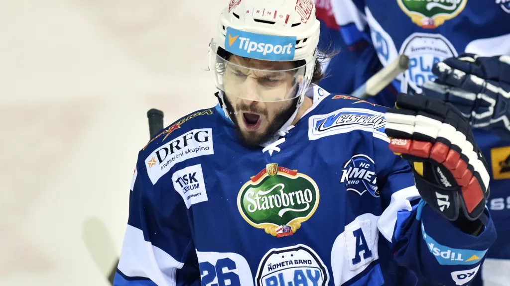 Martin Zaťovič slaví branku v dresu Komety Brno