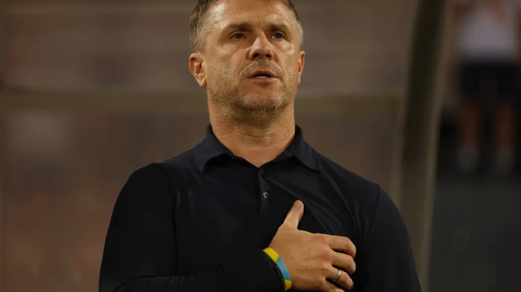 Trenér Ukrajiny Serhij Rebrov
