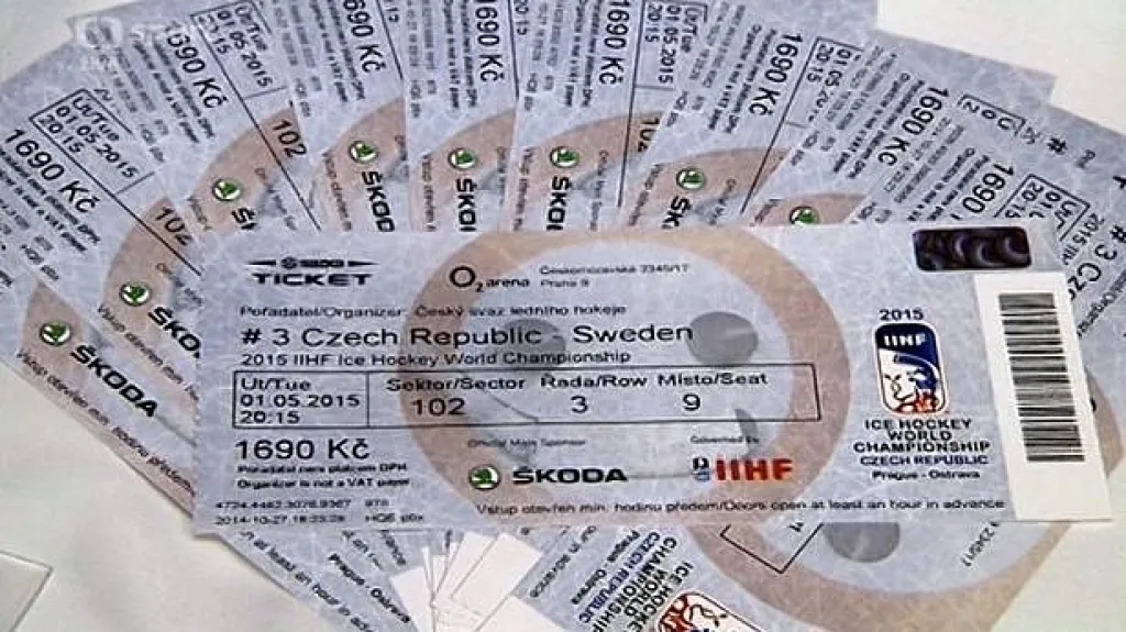 Lístky na hokejové mistrovství světa v Praze a Ostravě