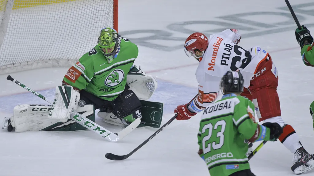 Mladoboleslavský brankář Jan Růžička v utkání proti Hradci Králové