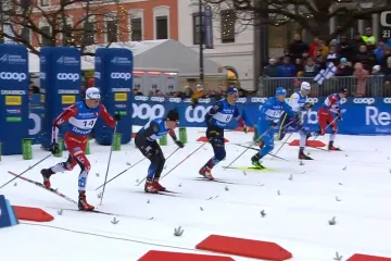 Čtvrtfinále sprintu klasicky v Drammenu s Jiřím Tužem