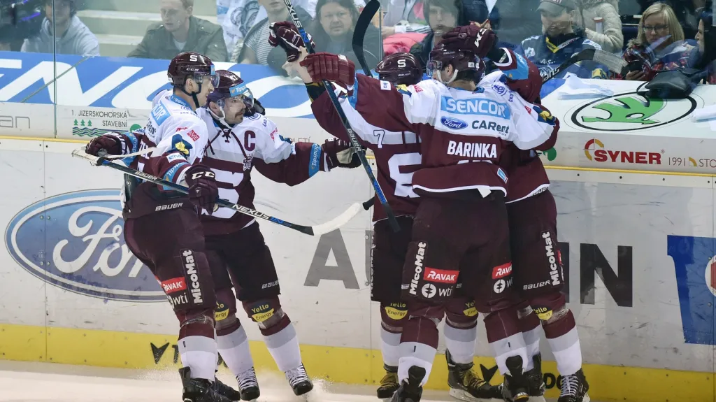 Radost hokejistů Sparty