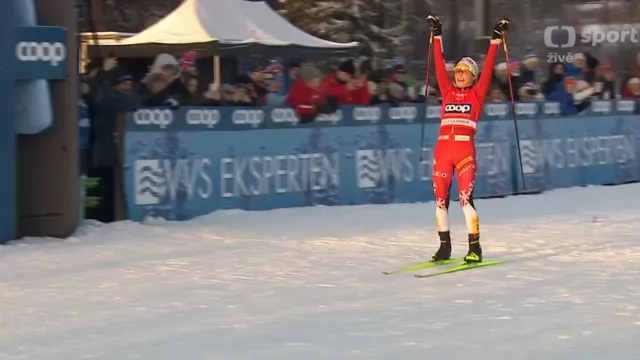 Závěr skiatlonu žen v Lillehammeru