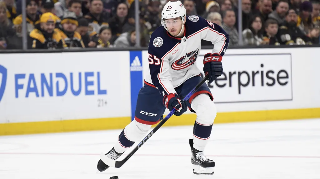 Obránce David Jiříček v dresu Columbusu