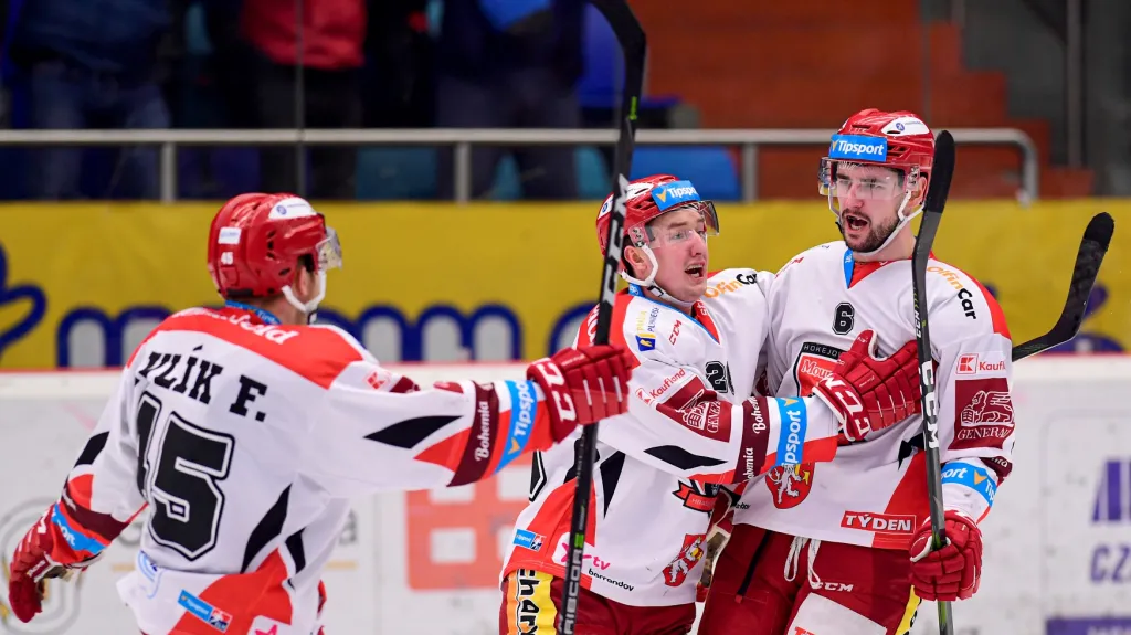 Slavící hokejisté Hradce Králové