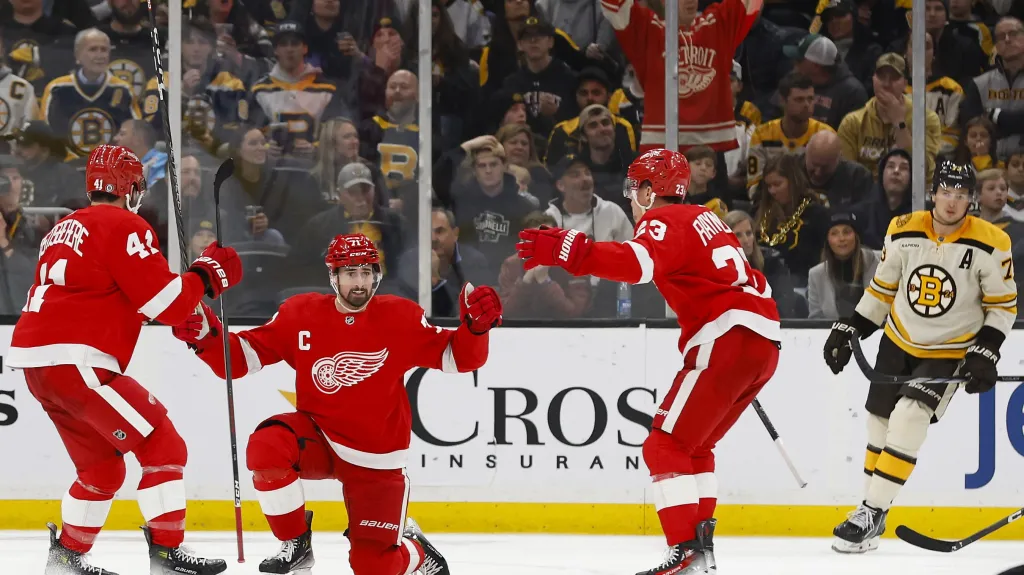 Radost hokejistů Detroitu