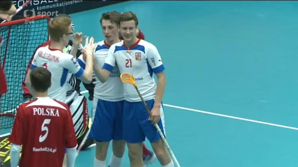 Sestřih florbalového utkání juniorů Česko - Polsko