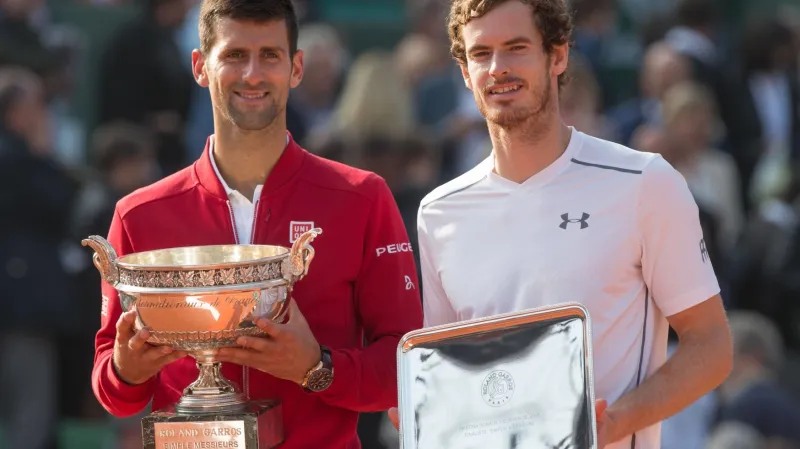 Finalisté letošního French Open: Novak Djokovič a Andy Murray